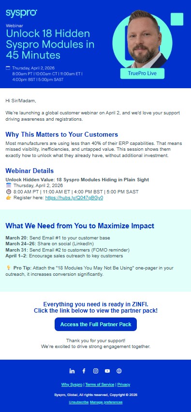 Partner activation email