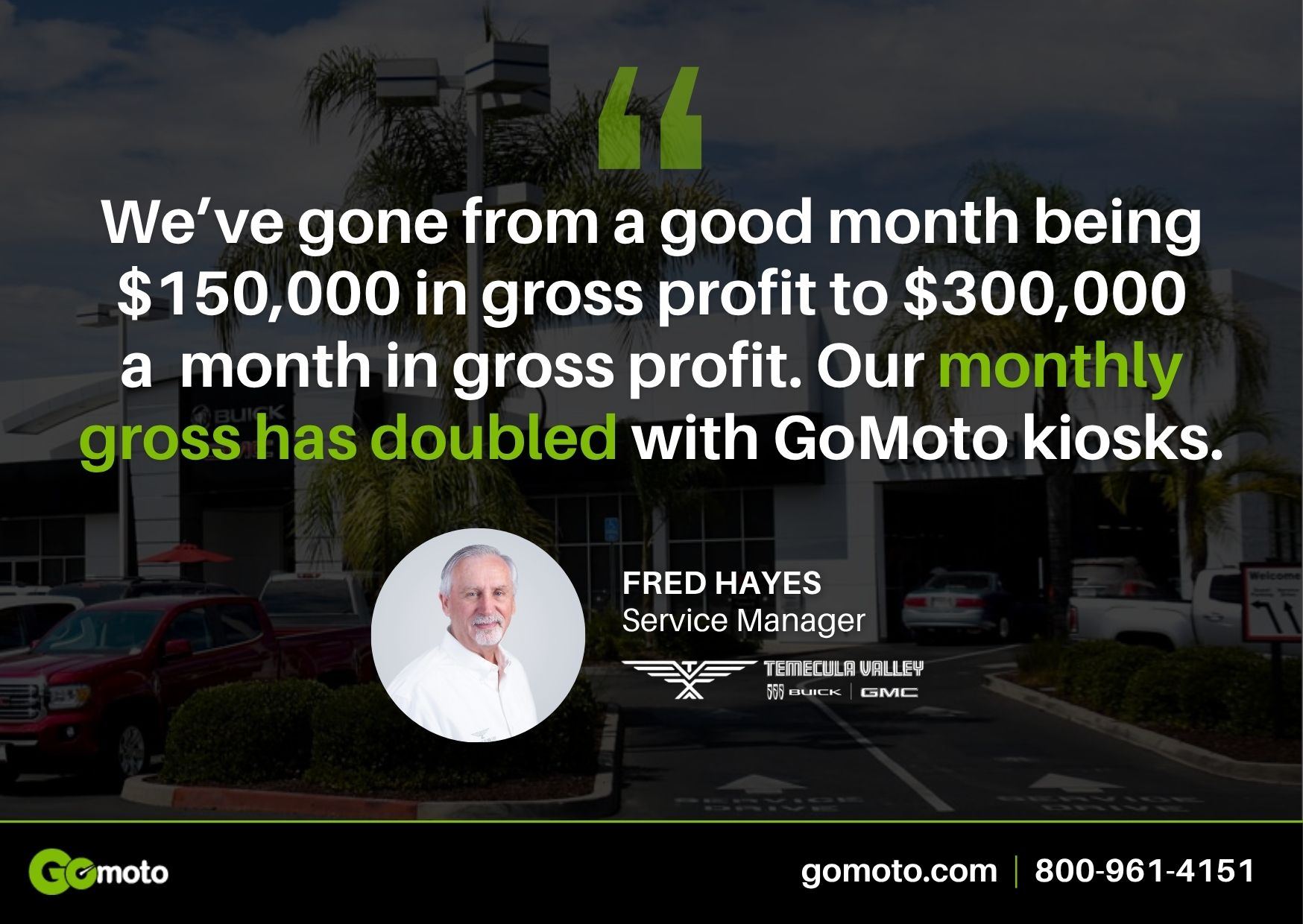 GoMoto Smart Kiosk customer testimonial ad