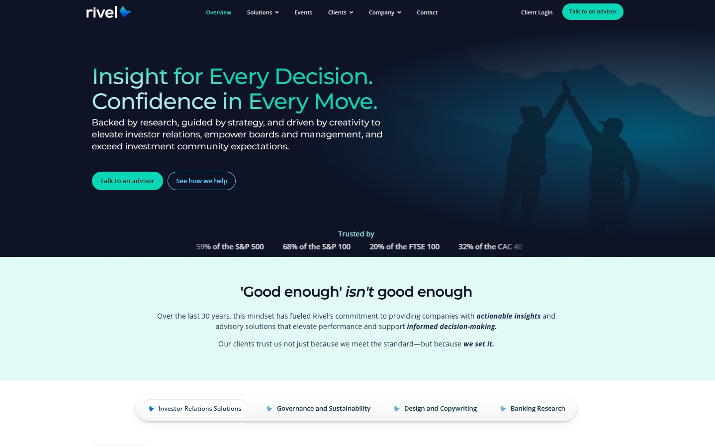 Rivel website after redesign