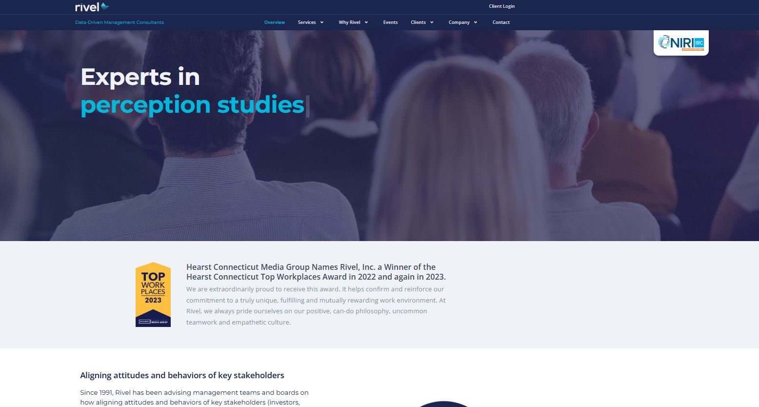 Rivel website before redesign