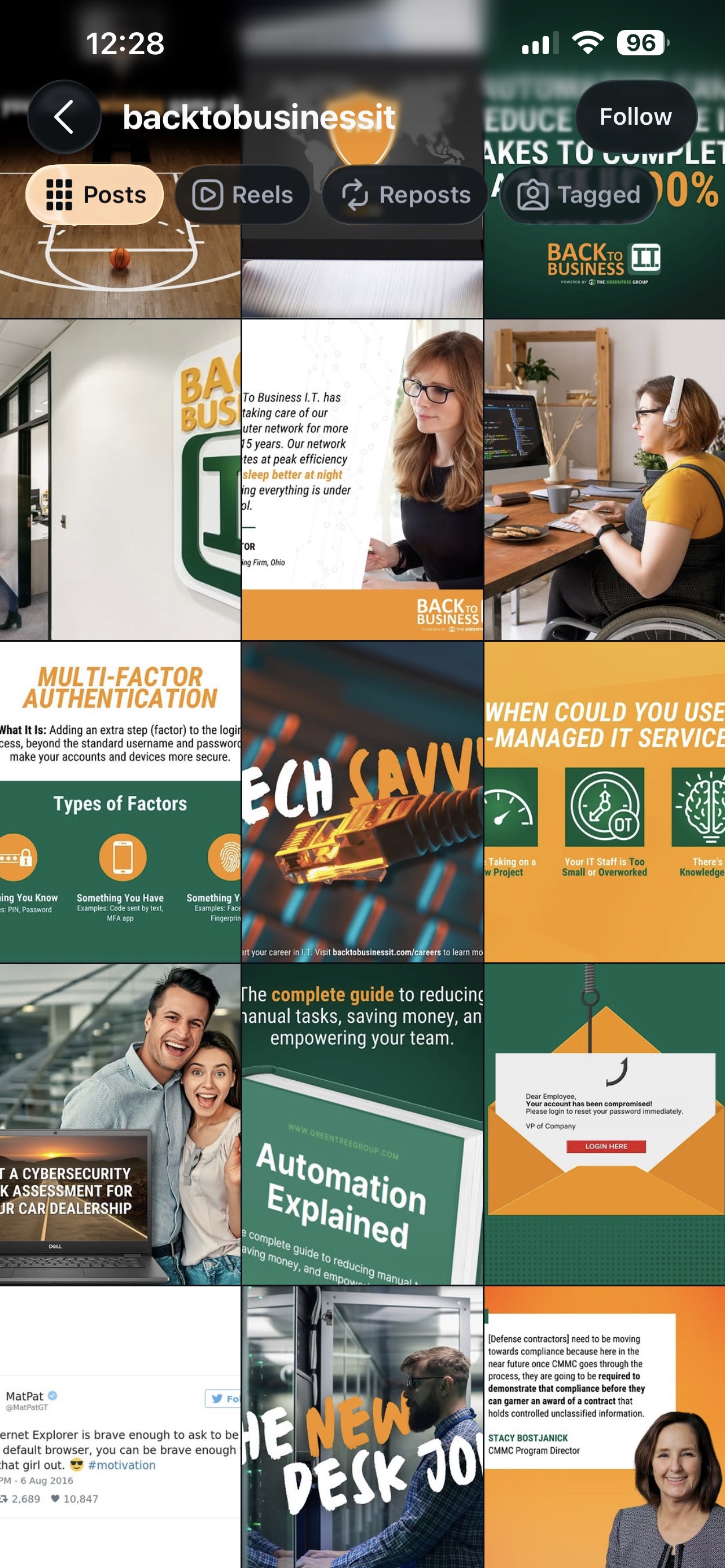 Back To Business I.T. Instagram grid