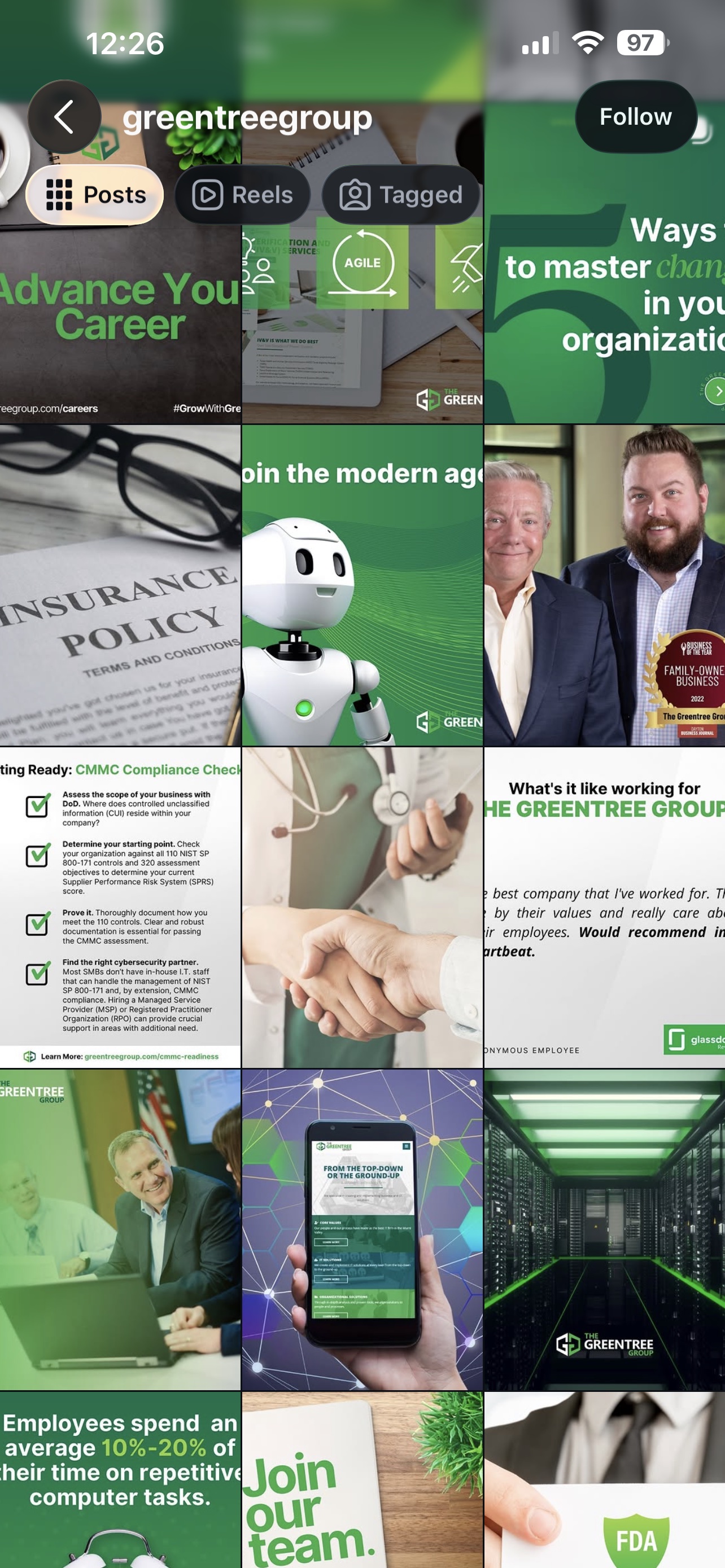 The Greentree Group Instagram grid